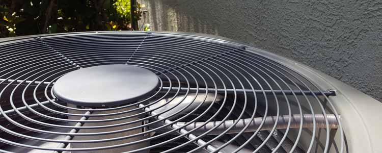 Close up of AC unit fan