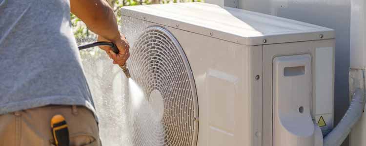 Hose down cleaning of ac unit